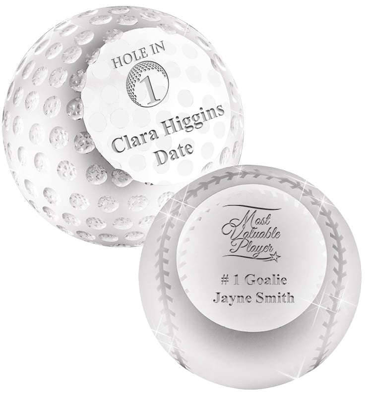 Sport Ball Crystal Paperweights