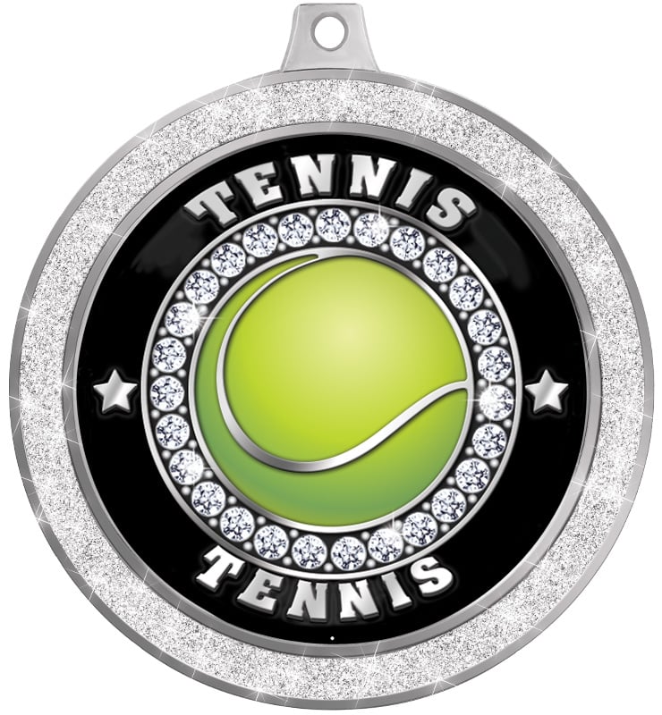 2 1/2" Silver Glitter Insert Medal