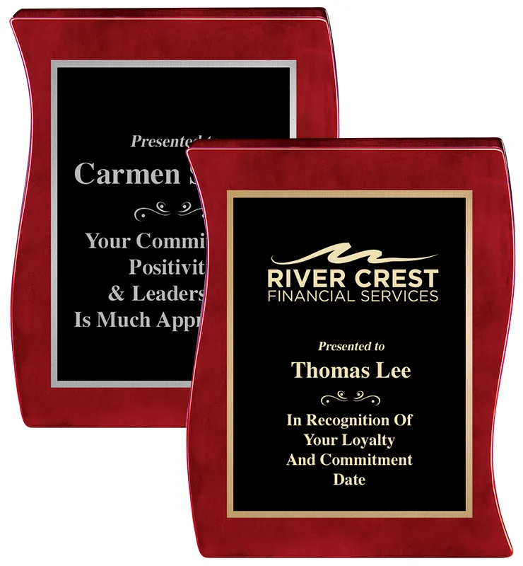 Rosewood Movement Plaques With Gold Or Silver Trim