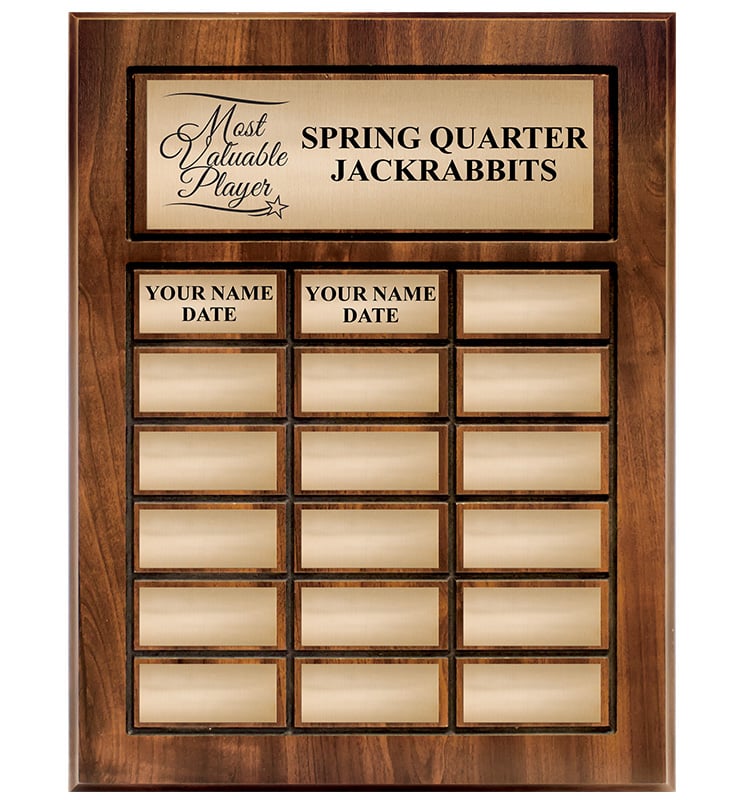 18 Plate Cherry Wood Perpetual Plaque