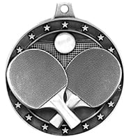 2" Silver 3D Ping Pong Medals