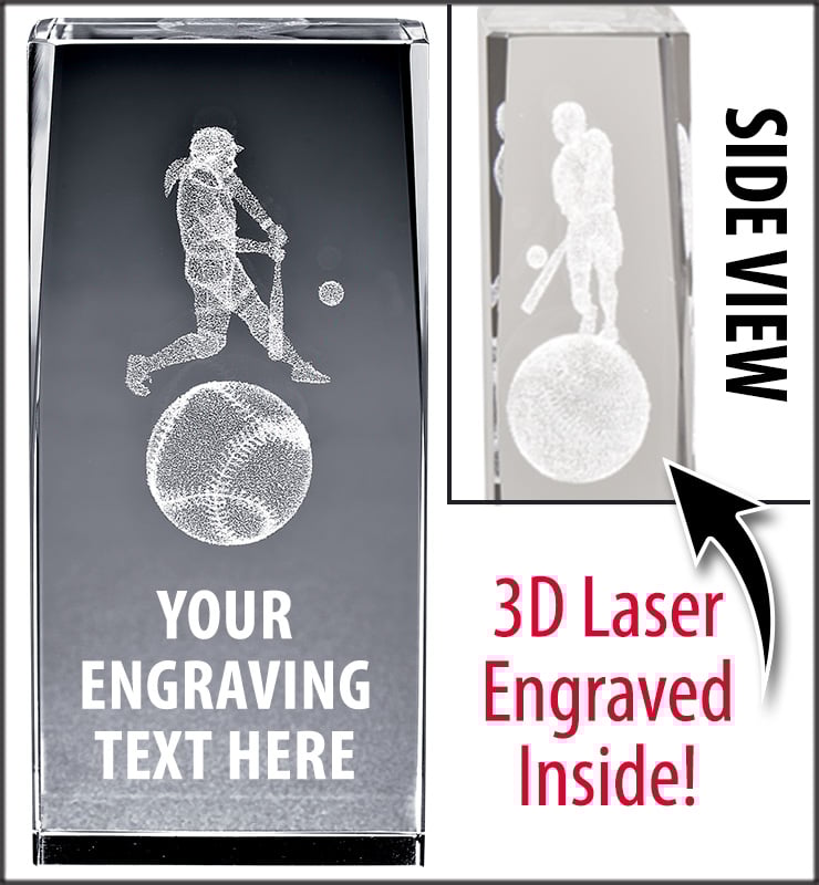 Softball 3D Laser Crystal