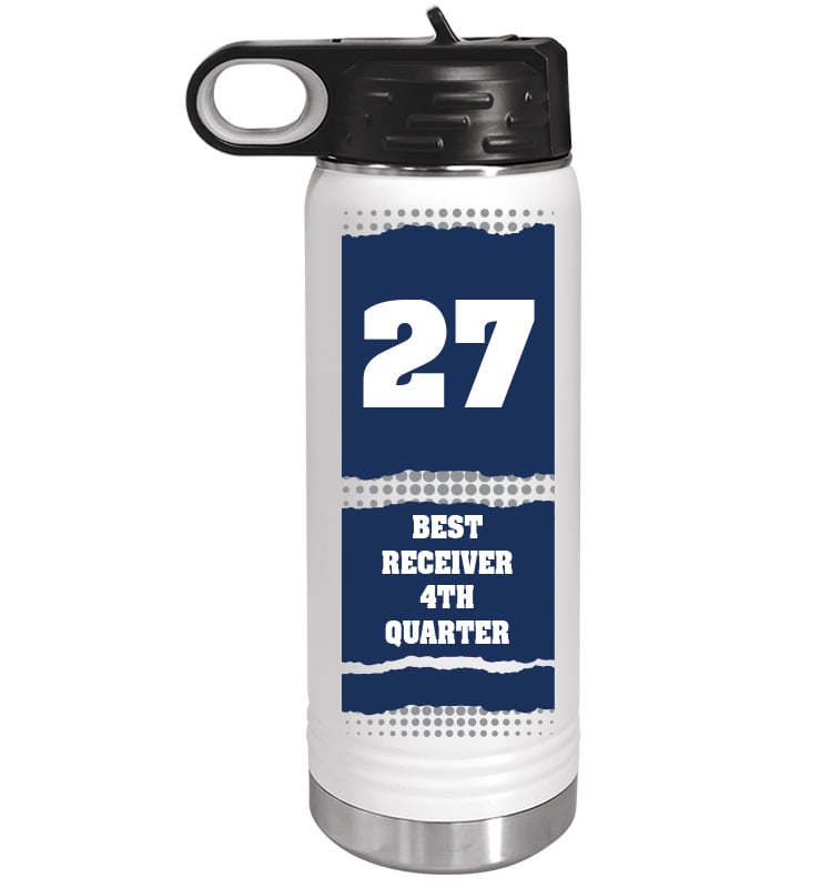 White School Spirit Water Bottle 20oz - Navy White
