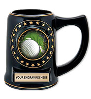 5 1/4" Ceramic Black Star Mug