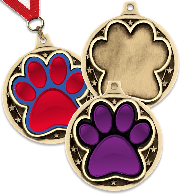 2" Paw Print Insert Medals
