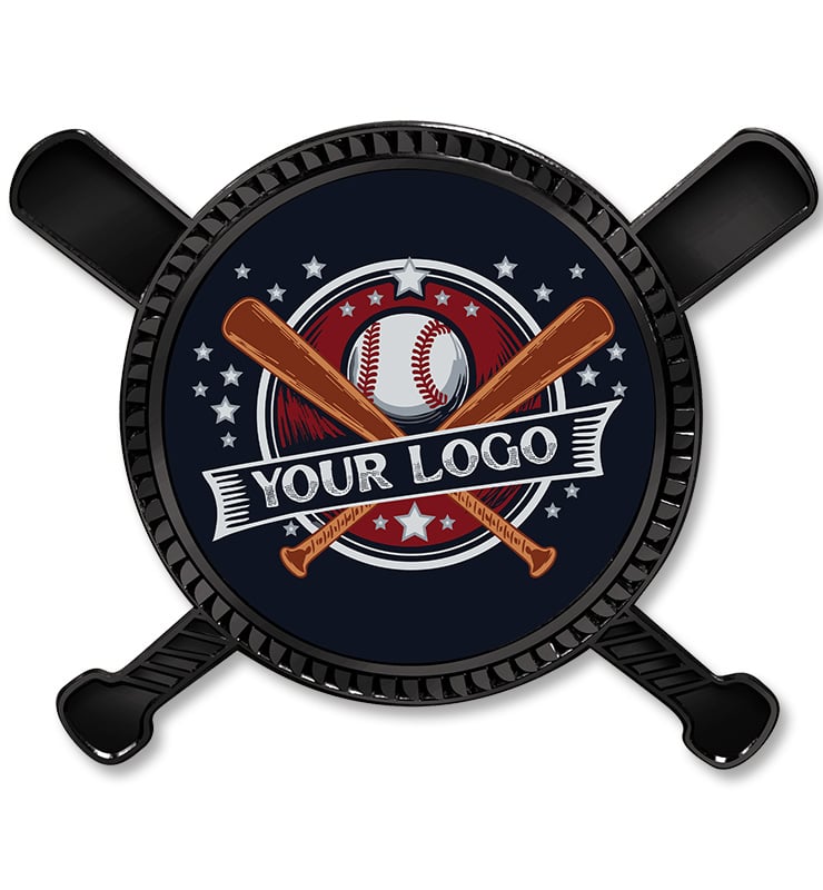 1.75" Black Bats Baseball Insert Pin