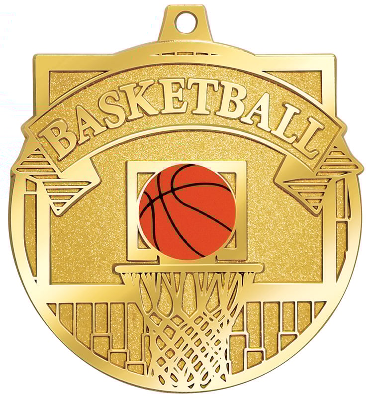 2 1/4" Gilded Basketball Medals