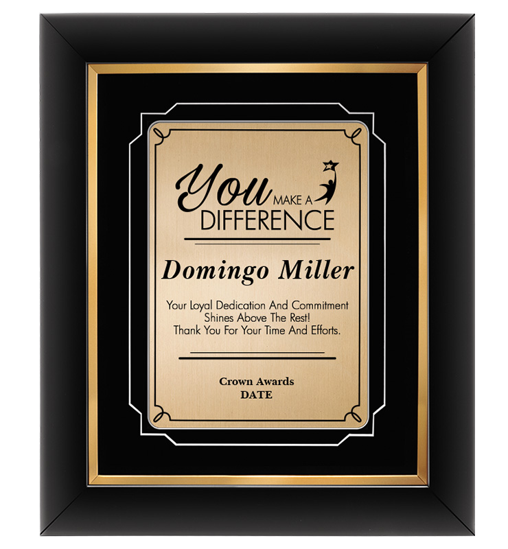 You Make A Difference Gold Decor Frame Plaque