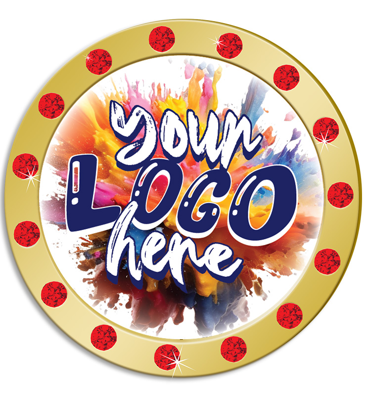 1.3" Red Rhinestone Insert Pin