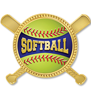 Baseball Crossed Bats Insert Pin