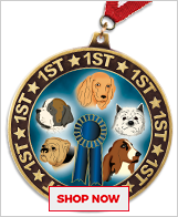 Dog Breeds Global Series Medal 50mm Trophy Award FREE Engraving & Neck Ribbon