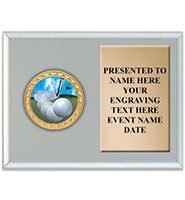Silver Horizontal Golf Insert Plaque