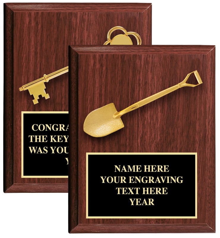 Metal Mount Wood Plaque