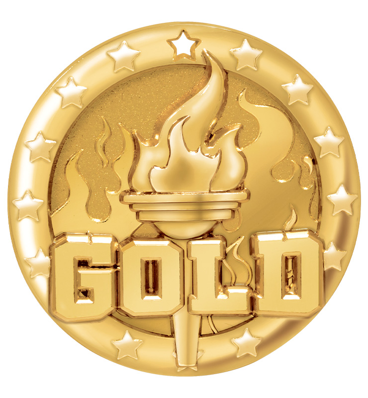 2" Gold Blaze Medal