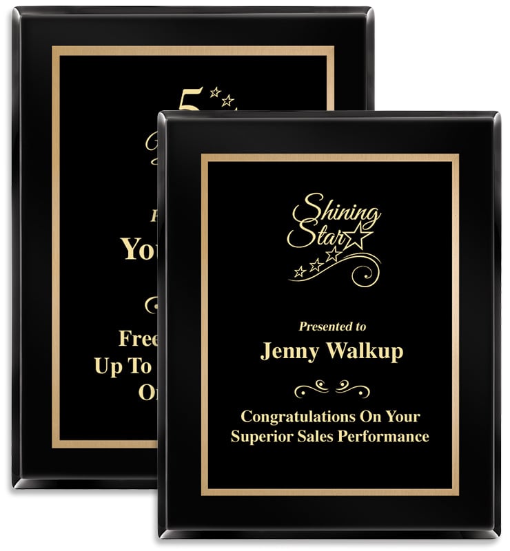 Gold Trim Ebony Plaques