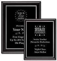 Classic Black Shiny Silver Border Vertical Plaques