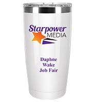 White Color Printed Tumbler 20oz 