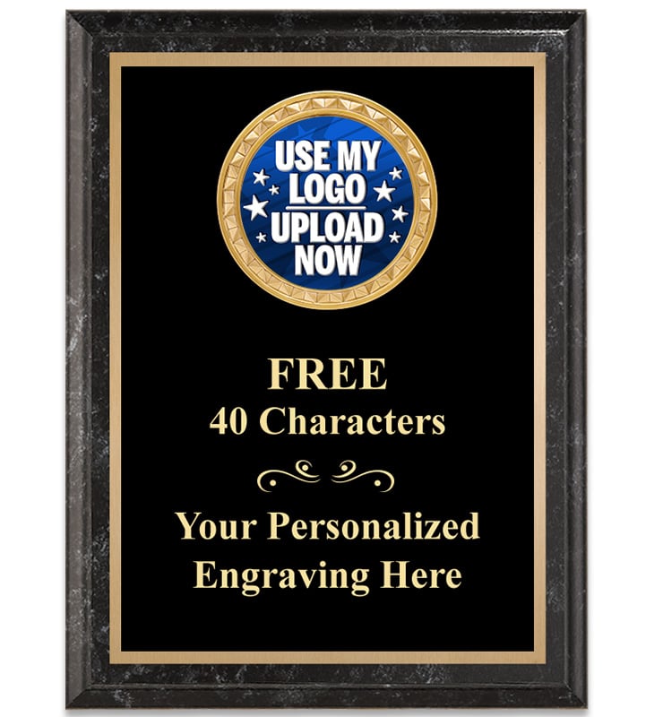 Executive Black Marbleized Insert Plaques