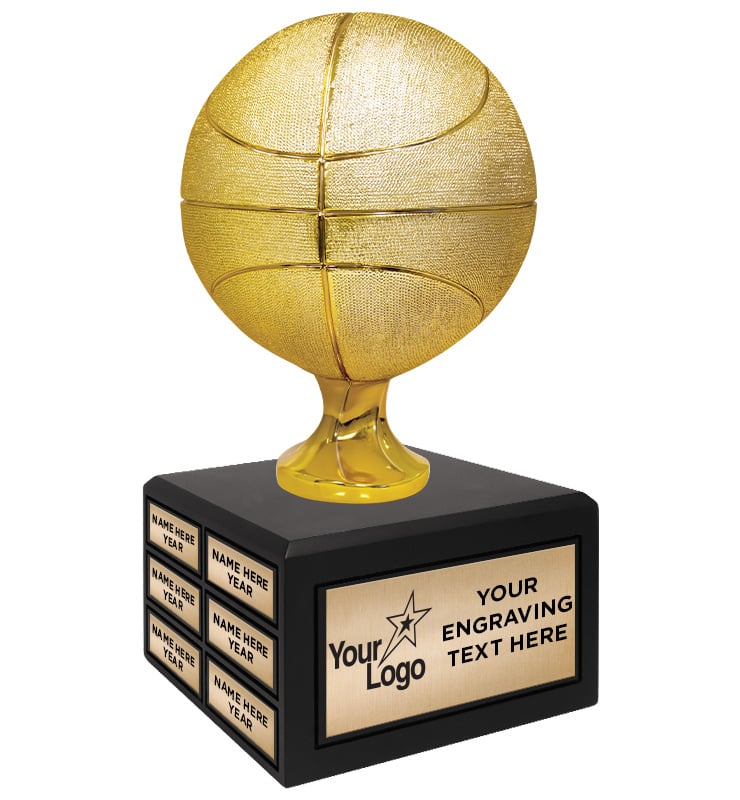 Shiny Gold Basketball Perpetual Trophy