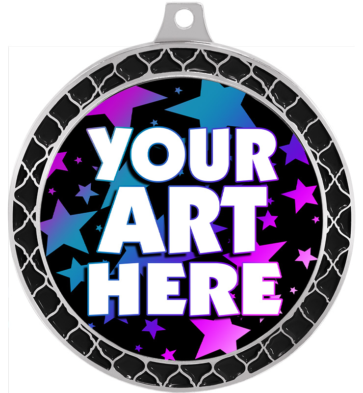 2 1/2" Black Trellis Insert Medal