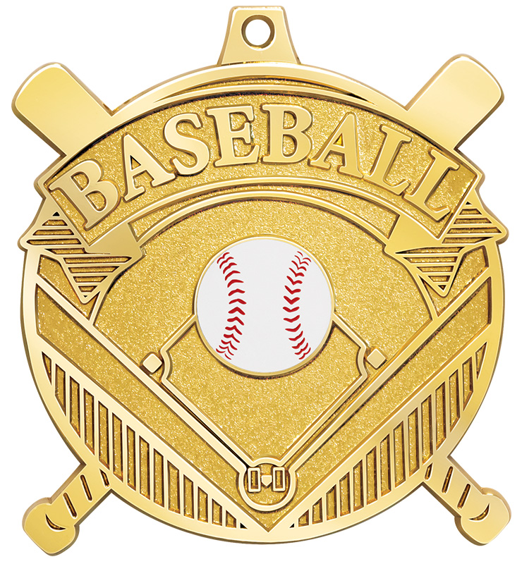 2 1/4" Gilded Baseball Medals