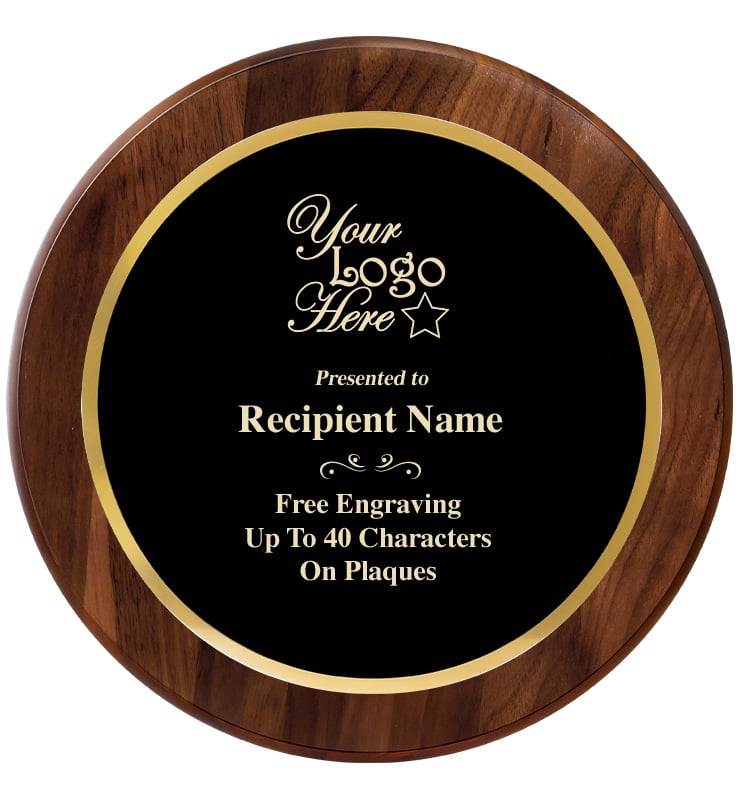 Genuine Walnut Round Plaque