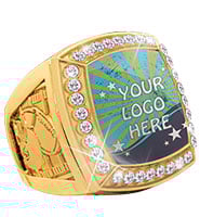 Custom Deluxe Insert Gold Football Ring