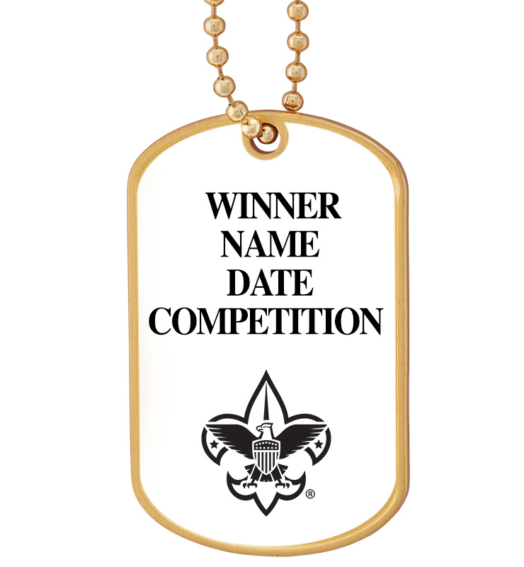 Scouts™ Gold Dog Tag With 30" Neck Chain