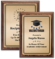 Wood Color Printed Plaques With Gold Plate