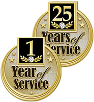 Years Of Service Diecast Pins