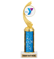 10"-12" YMCA Blue Classic Holder Trophies