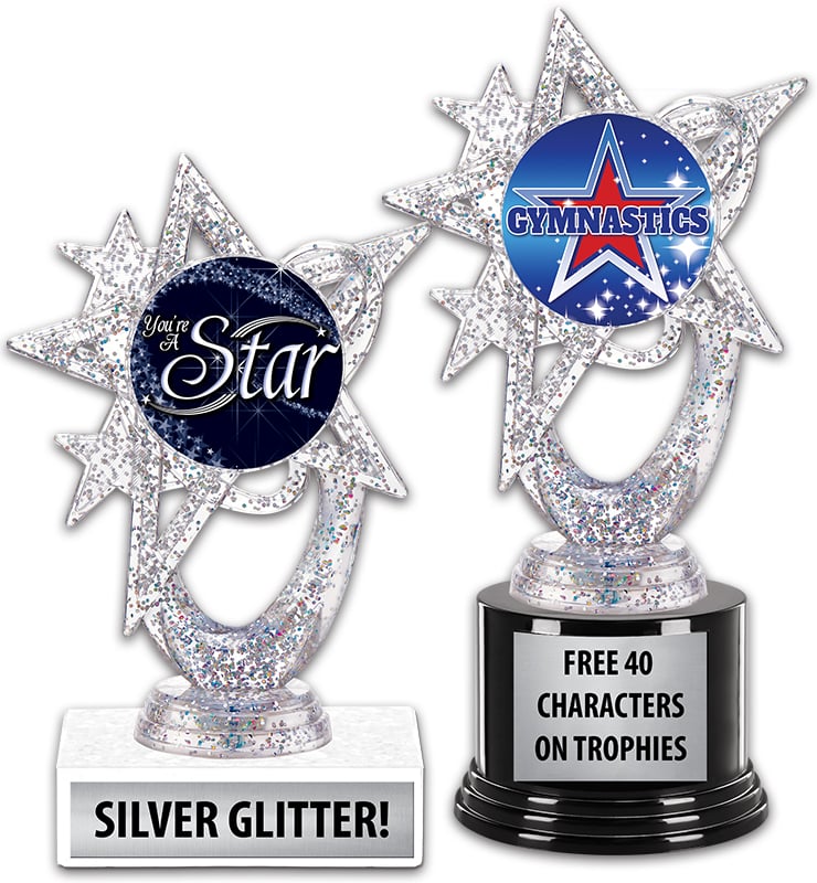 Silver Glitter Astral Star Insert Trophy