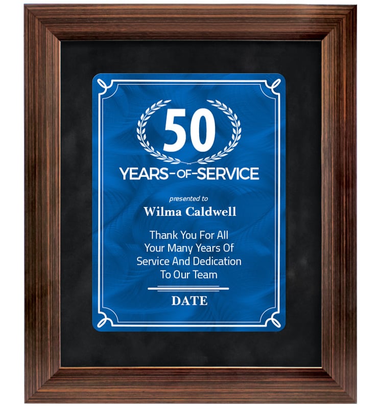 Years Of Service Bronze Paradigm Frame Plaque