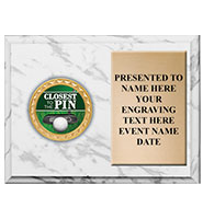 White Marbleized Golf Horizontal Insert Plaque
