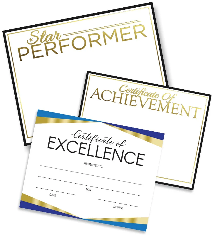 Gold Foil Achievement Certificates