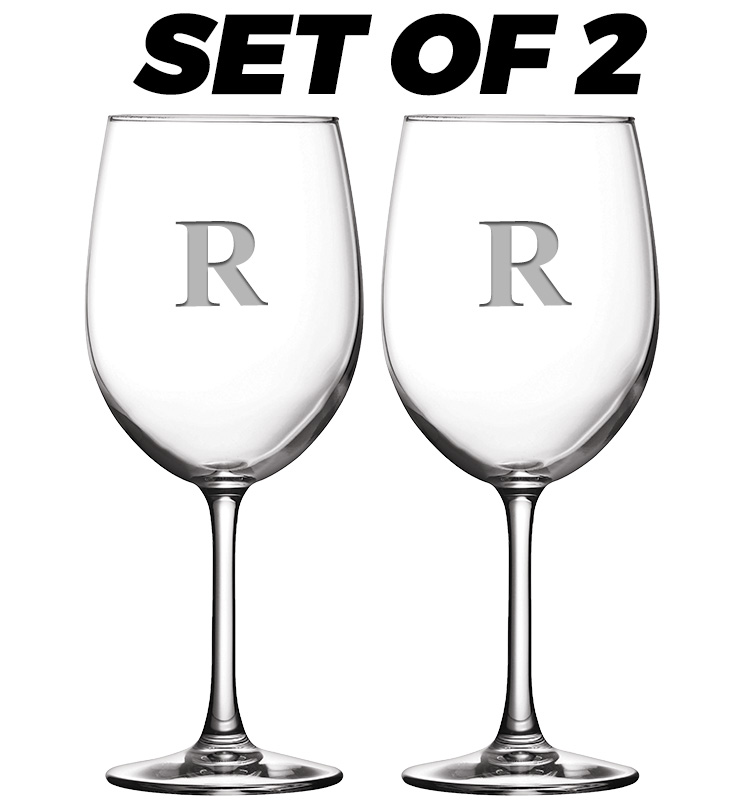 Set of 2 Monogram Goblets