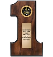 Number One Wood Insert Plaque