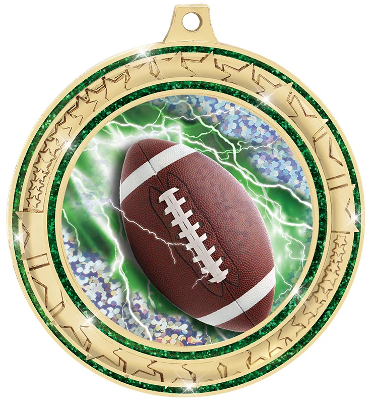 2 3/4" Green Star Trail Glitter Insert Medal