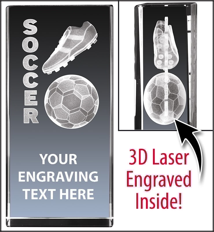 Soccer 3D Laser Crystal