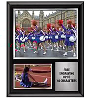 12" x 15" Shiny Black Double Photo Plaque