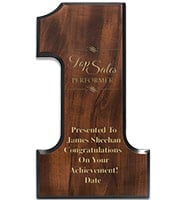 Number One Wood Plaque