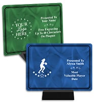 Horizontal Color Metal Plaque On Stand