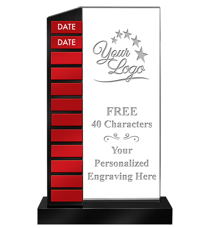 12 Red Plate Slide-In Perpetual Acrylic