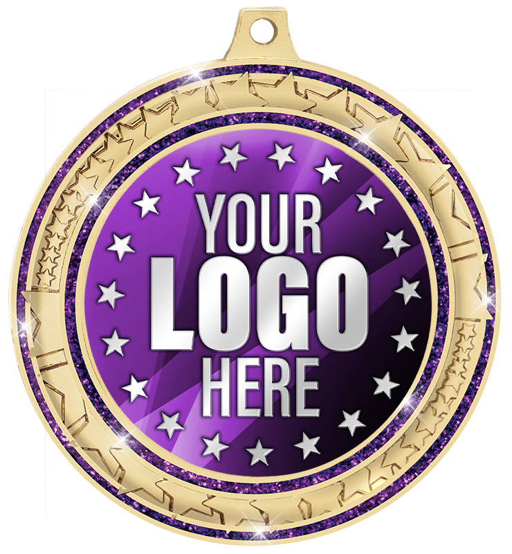2 Â¾â€  Purple Star Trail Insert  Medal