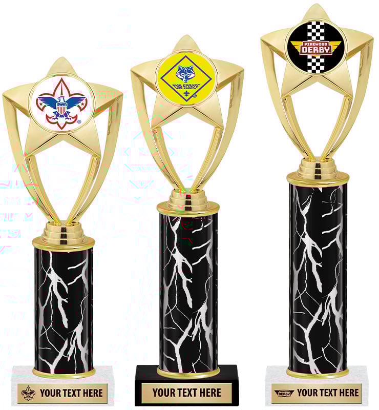 10"-12" Black Lightening Scouts™ Column Trophy