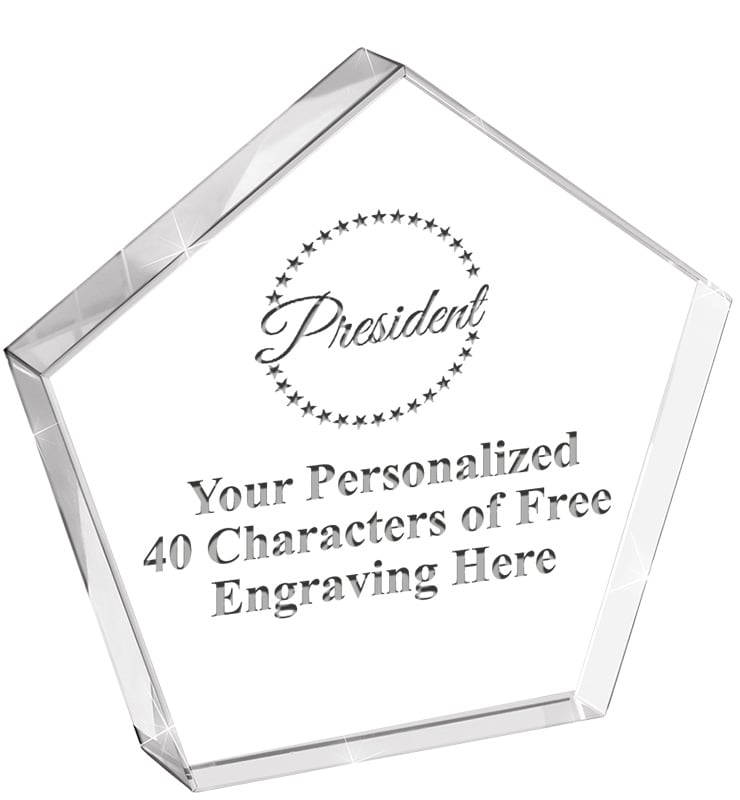 Pentagon Crystal Paperweight