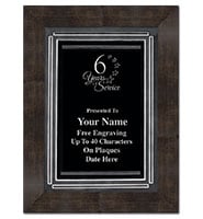 Walnut Frame Plaque With Grey Matting And Black Plate