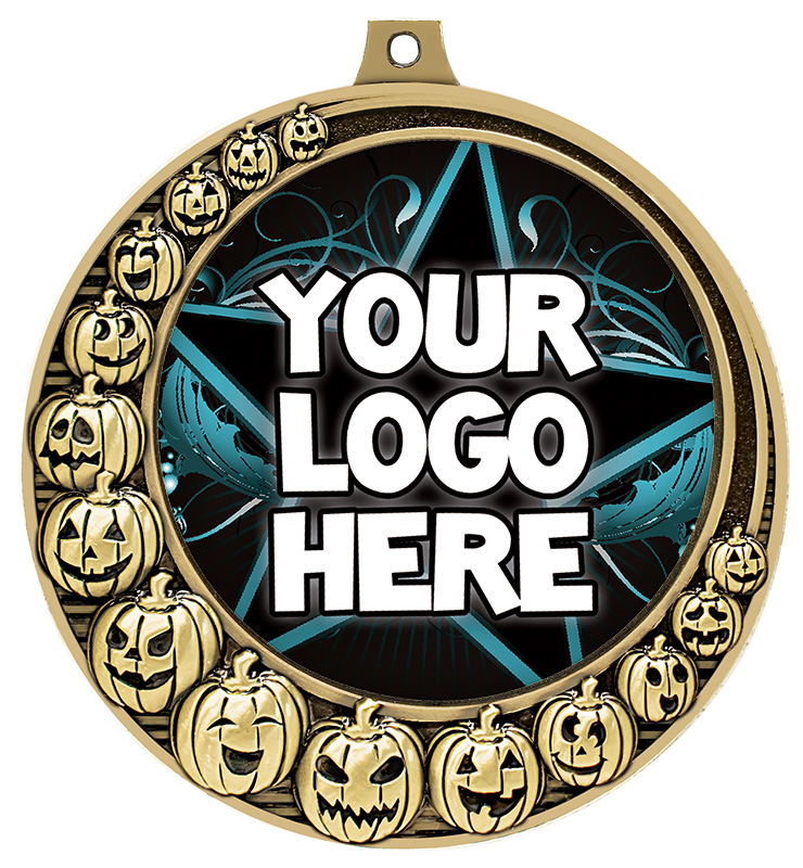 2 3/4" Crescent Halloween Insert Medal
