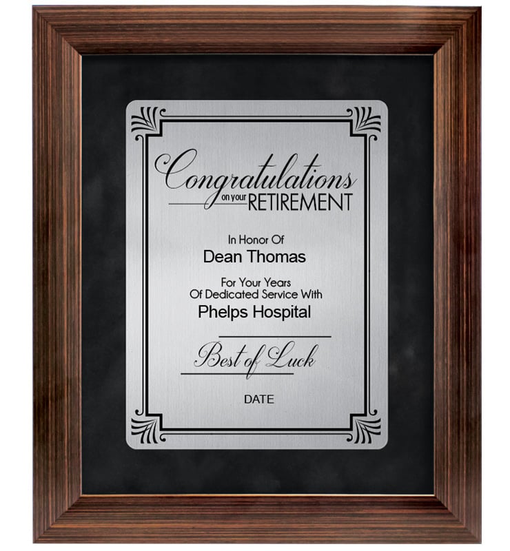 Retirement Bronze Paradigm Frame Plaque