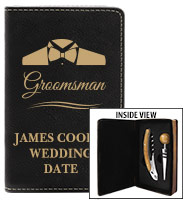 2 Piece Leather Wine Sets